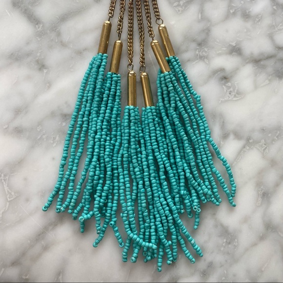 BOHO LONG PENDANT NECKLACE with TURQUOISE - Picture 3 of 5